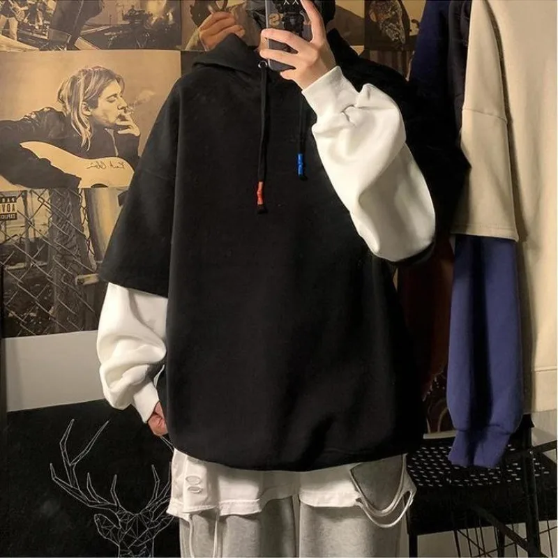 Streetwear Brand Cheap - เสื้อสเวตเตอร์มีฮู้ดสำหรับผู้ชายสีดำเสื้อผ้าผู้ชายแนวสตรีทแบบฮิปฮอปไม่มีแบรนด์เสื้อออกกำลังกาย
