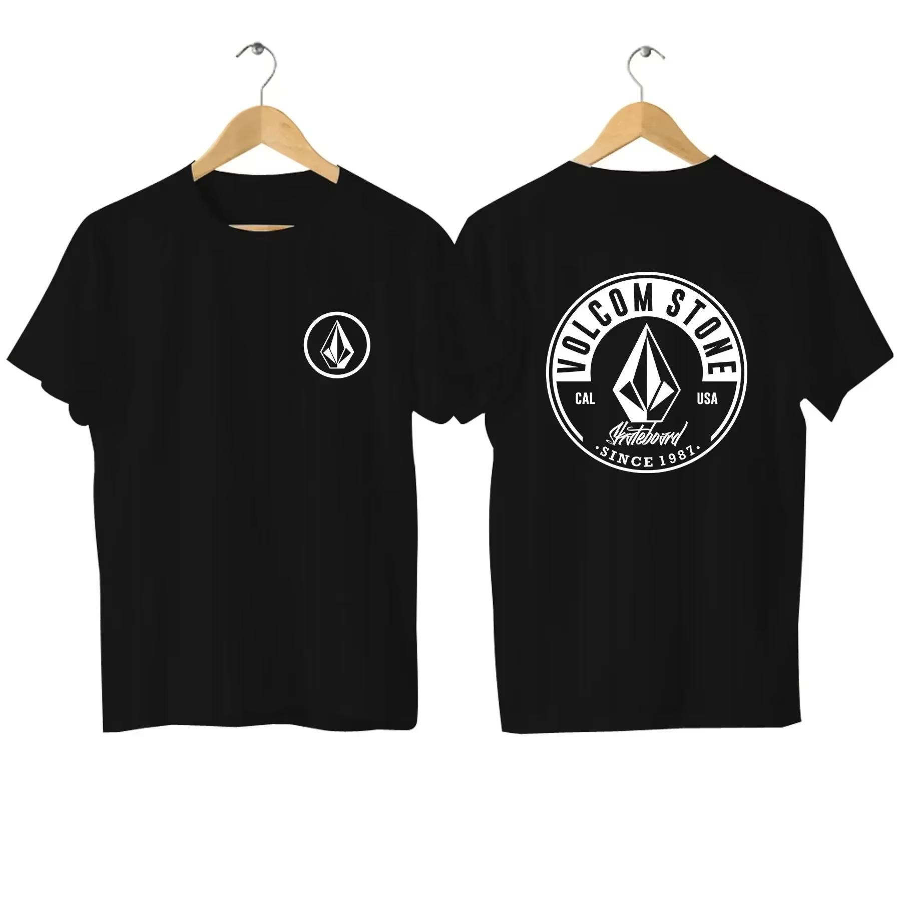 Streetwear Brand Stoned & Co - โวลคอม สโตนเสื้อยืดแขนสั้นผ้าฝ้ายแบรนด์แฟชั่นยอดนิยมสำหรับผู้ชายและผู้หญิงพิมพ์ลายแบรนด์พร้อมสตรีทแวร์ลำลอง