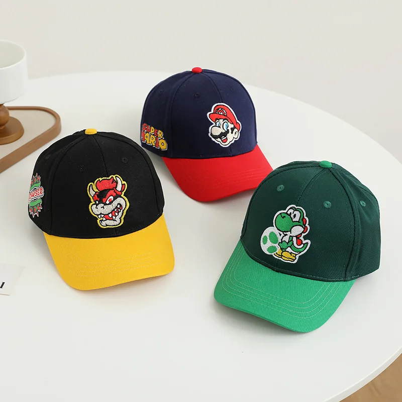 Streetwear Brand Hats - หมวกเบสบอลลายมาริโอ ฟิกเกอร์โบว์เซอร์ ลุยจิ โยชิ หมวกคอสเพลย์กันแดด น่ารัก