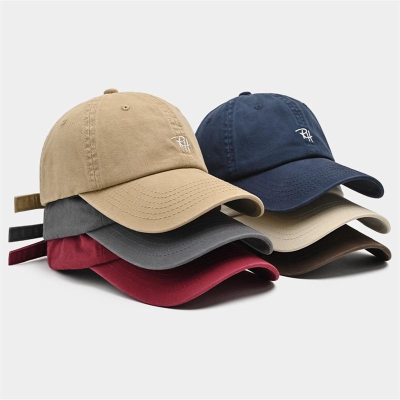 Streetwear Brand Hats - หมวกเบสบอลปักตัวอักษร RH ปรับขนาดได้ หมวกลำลองสำหรับฤดูร้อน เหมาะสำหรับผู้ชายและผู้หญิง ใช้กลางแจ้ง