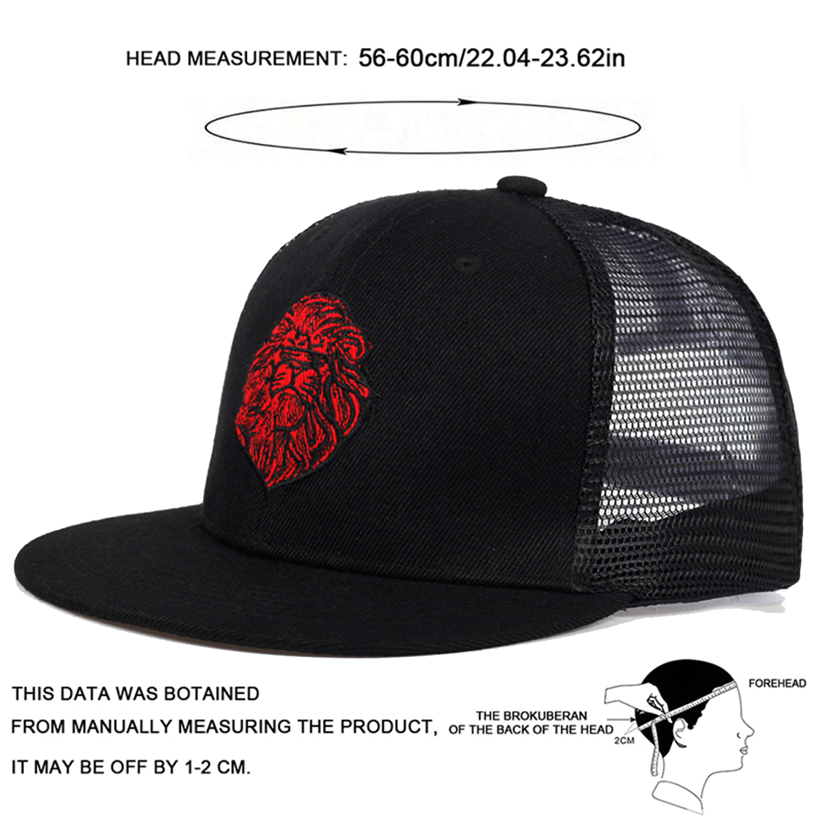 หมวกตาข่ายฮิปฮอปปักลายหัวสิงโต - Streetwear Brand Hats บทวิจารณ์และราคา