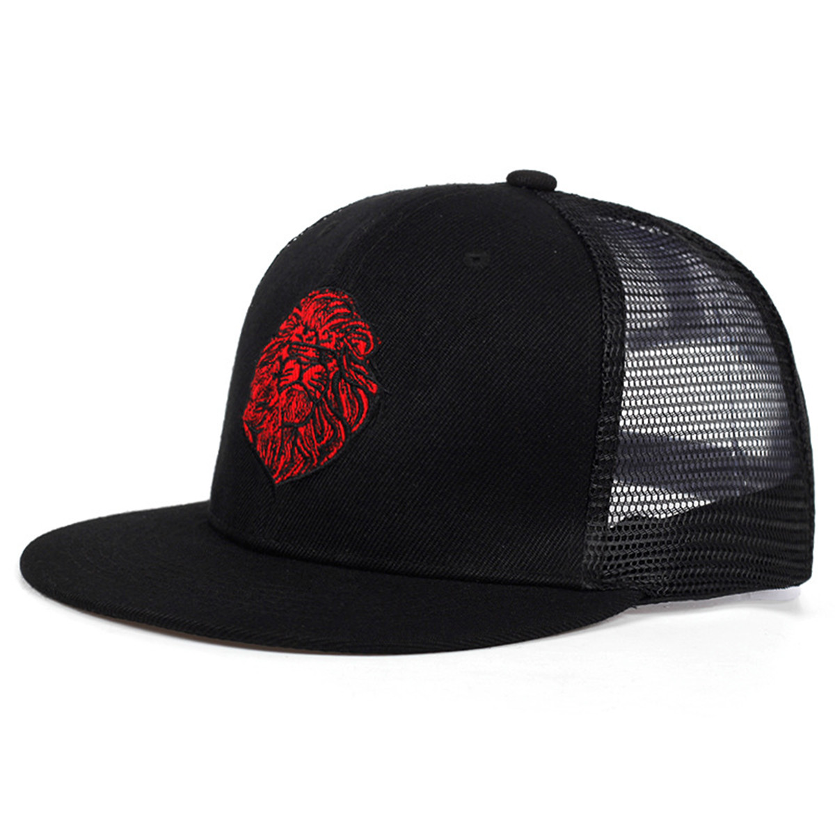 หมวกตาข่ายฮิปฮอปปักลายหัวสิงโต - Streetwear Brand Hats บทวิจารณ์และราคา